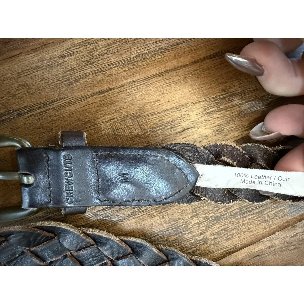 Crewcuts J. Crew Leather Braided Belt Kids M 34